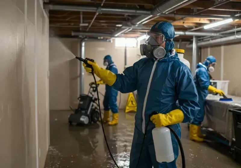 Basement Sanitization and Antimicrobial Treatment process in Lattingtown, NY