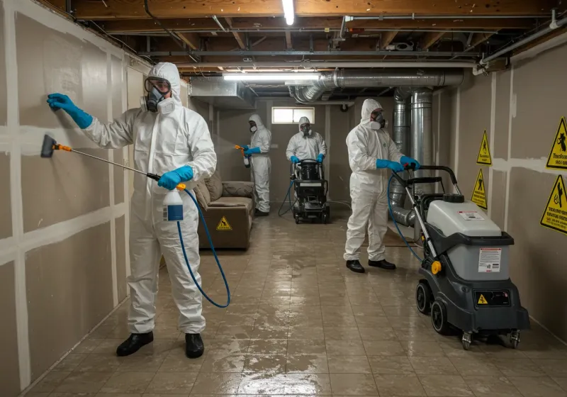 Basement Moisture Removal and Structural Drying process in Lattingtown, NY